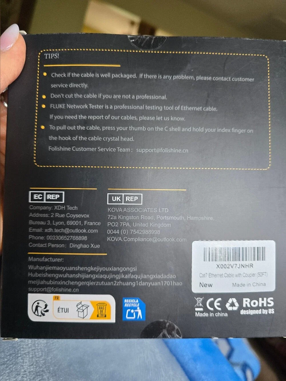 Cat7 Ethernet Cable 50ft New